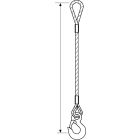 24 mm Anschlagseil EN 13414-1, eine Seite Kausche mit Ösen-Haken, andere Seite Schlaufe zylindrisch verpreßt