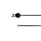 GYM-Seil verzinkt, 4/5 mm PVC-Ummantelt schwarz, ein Ende NIRO-Gabelterminal Standard aufgewalzt, anderes ALU-Endbundhülse verpreßt, mit Kugelstopper