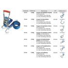 Zurrgurt Sonderanfertigung LC 2500 daN, Bandbreite 50 mm, 2-teilig mit Spitzhaken einfach mit Rohr