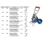 Zurrgurt Sonderanfertigung LC 2500 daN, Bandbreite 50 mm, 2-teilig mit Karabinerhaken gedreht und Langhebelzugratsche