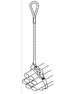 Anschlagseil EN 13414-1 mit Seil-Gleithaken, eine Seite Kausche, andere Seite Schlaufe zylindrisch verpresst
