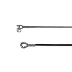 GYM-Seil verzinkt, 4/5 mm PVC-Ummantelt schwarz, ein Ende NIRO-Gabelterminal Standard aufgewalzt, anderes Kausche DIN6588B zyl. verpreßt