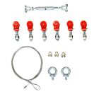 Kabelschlepp-Seilsystem Wand SET mit 6 Rollen