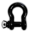 Schäkel schwarz, Hochfest, mit Schraubbolzen