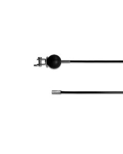 GYM-Seil verzinkt, 4/5 mm PVC-Ummantelt schwarz, ein Ende NIRO-Gabelterminal Standard aufgewalzt, anderes ALU-Endbundhülse verpreßt, mit Kugelstopper