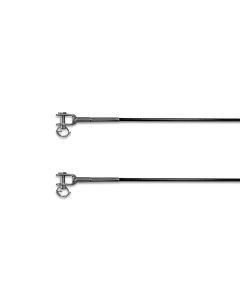 GYM-Seil verzinkt, 4/5 mm PVC-Ummantelt schwarz, beide Enden NIRO-Gabelterminal Standard aufgewalzt