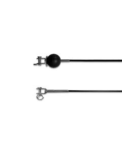 GYM-Seil verzinkt, 4/5 mm PVC-Ummantelt schwarz, beide Enden NIRO-Gabelterminal Standard aufgewalzt, mit Kugelstopper