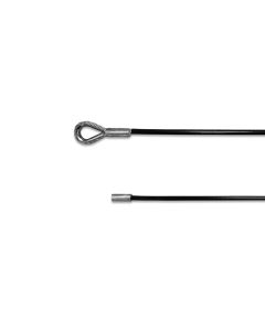 GYM-Seil verzinkt, 4/5 mm PVC-Ummantelt schwarz, ein Ende Kausche DIN 6588B zyl. verpreßt, anderes Ende Endbundhülse verpreßt