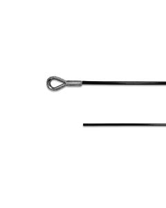 GYM-Seil verzinkt, 4/5 mm PVC-Ummantelt schwarz, ein Ende Kausche DIN 6588 B zyl. verpreßt, anderes Ende glatt 