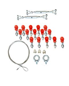 Kabelschlepp-Seilsystem Wand SET mit 15 Rollen