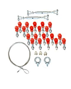 Kabelschlepp-Seilsystem Wand SET mit 20 Rollen