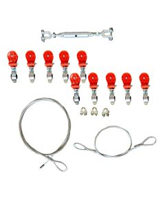 Kabelschlepp-Seilsystem Schnür SET mit 10 Rollen