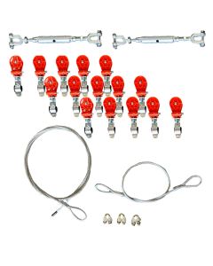 Kabelschlepp-Seilsystem Schnür SET mit 15 Rollen