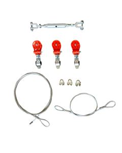 Kabelschlepp-Seilsystem Schnür SET mit 3 Rollen