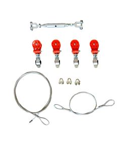 Kabelschlepp-Seilsystem Schnür SET mit 4 Rollen