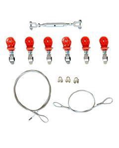 Kabelschlepp-Seilsystem Schnür SET mit 6 Rollen