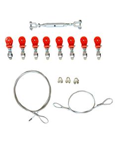 Kabelschlepp-Seilsystem Schnür SET mit 8 Rollen