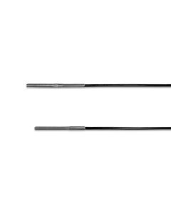 GYM-Seil verzinkt, 4/5 mm PVC-Ummantelt schwarz, ein Ende NIRO-Gewindeterminal M8x54, anderes NIRO-Gewindeterminal M6x60 aufgewalzt