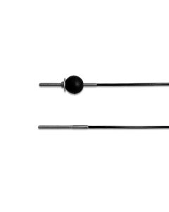 GYM-Seil verzinkt, 4/5 mm PVC-Ummantelt schwarz, ein Ende NIRO-Gewindeterminal M8x54, anderes NIRO-Gewindeterminal M6x60 aufgewalzt, mit Kugelstopper