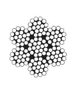 NIRO-Drahtseil 6x19M-WSC, 1570 N/mm², Werkstoff: 1.4401