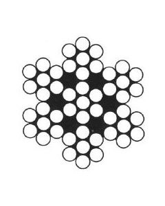 NIRO-Drahtseil 6x7-WSC, 1570 N/mm², Werkstoff: 1.4401