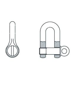 Schäkel, handelsüblich, gerade Form, mit Augbolzen