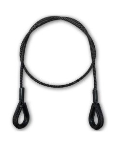 Stahldrahtseil mit zwei Kauschen schwarz 6,0 mm