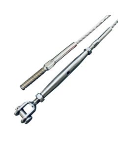 eine Seite Wantenspanner Gabel/Terminal, andere Seite Außengewinde mit Rechtsgewinde aufgewalzt 