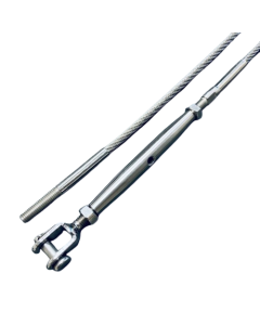 eine Seite Wantenspanner Gabel/Terminal, andere Seite Außengewinde mit Rechtsgewinde aufgewalzt 