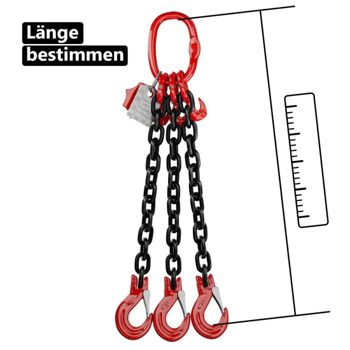Joma-Tech 2-Strang Anschlagkette 3m, GK8, 8mm – Verkürzbar, Schwarz, Fürs Heben – Made In Germany