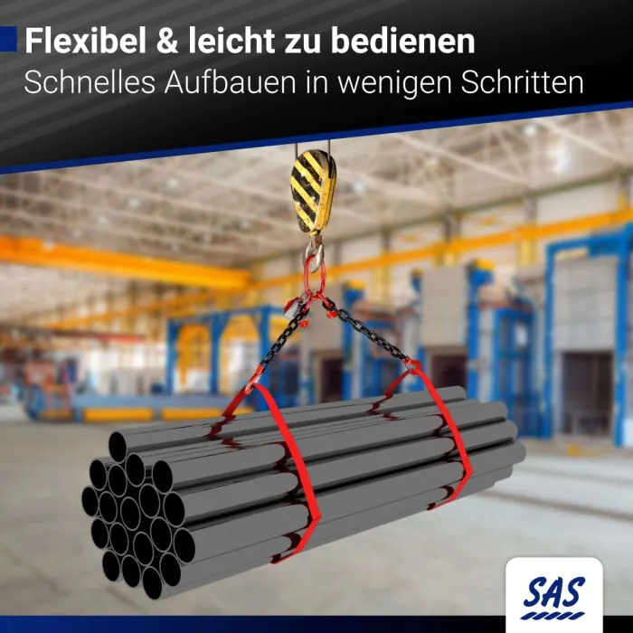Kettengehänge Anschlagkette Aus G80, Legierter Stahl 8mmx4m Mit 4
